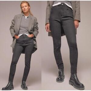 Zara Denim high rise Skinny Jeans Size 6 Stretch Dark Gray Basic Z1975 NWOT